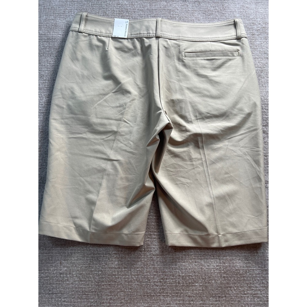 Pebble Beach Performance Womens Khaki Golf Bermuda Shorts Size 12 Stretch Tan - Picture 8 of 8